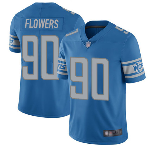 Detroit Lions Limited Blue Men Trey Flowers Home Jersey NFL Football #90 Vapor Untouchable->detroit lions->NFL Jersey
